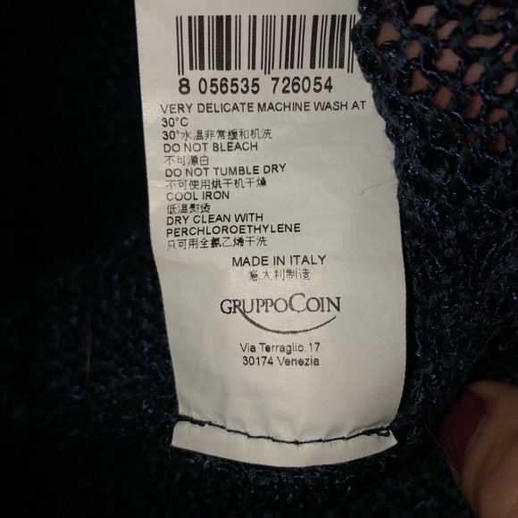 Navy Blue Crochet / Knit Sweater (made in Italy) - Picture 3 of 4